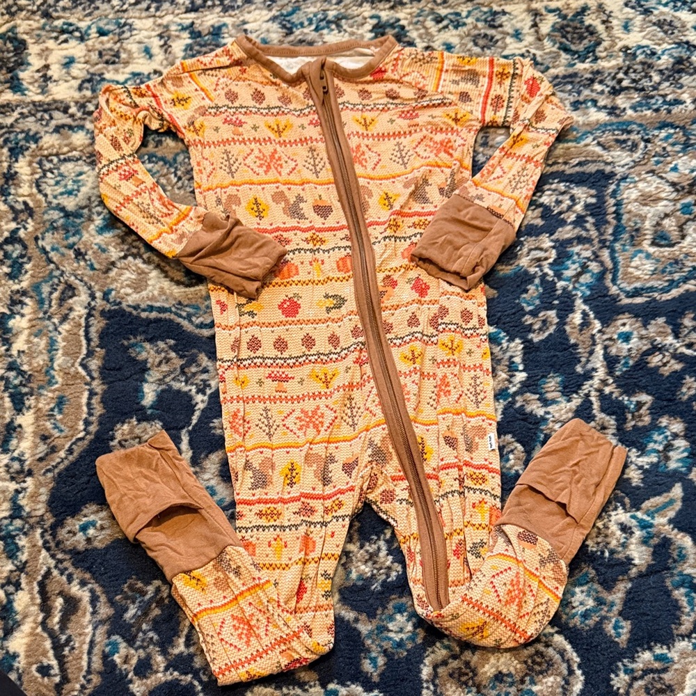Little Sleepies Harvest Fair Isle Zip Pajamas